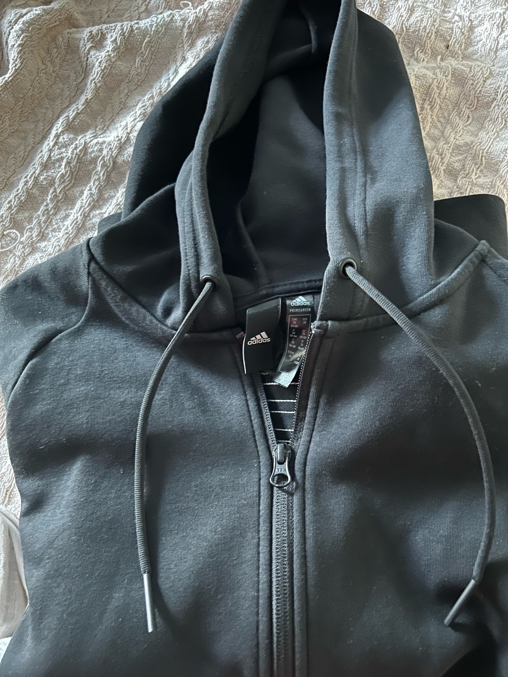 Adidas Black Full-Zip Hooded Sweatshirt Size 2x